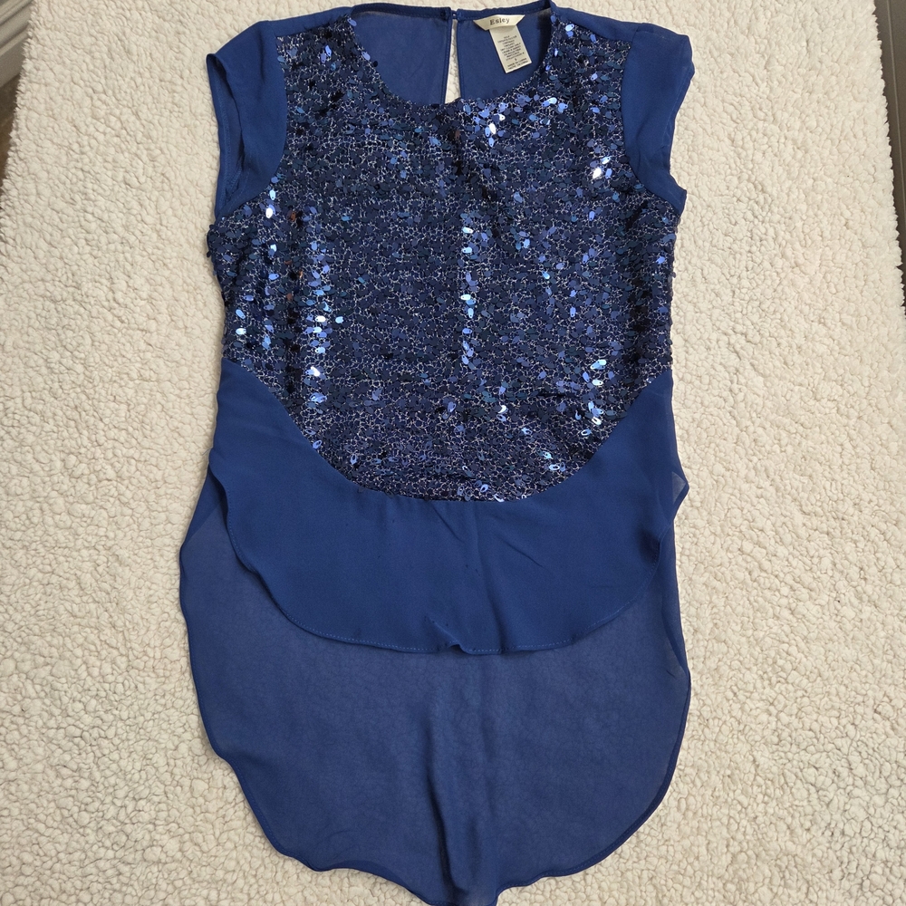 Esley Sapphire Sequin Blouse Holiday Party Women‎ S Sparkle